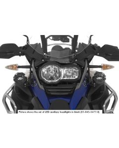 Set of LED auxiliary headlights fog right/full beam headlight left for BMW R1200GS Adventure from 2014, black
